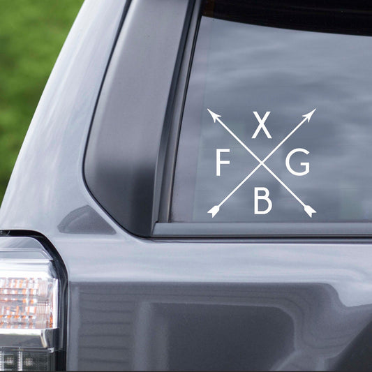 Fredericksburg, FXBG arrow vinyl decal